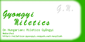 gyongyi miletics business card