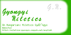 gyongyi miletics business card